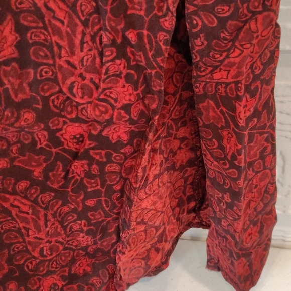 UTSA Woman XXL Button Up Shirt Dress Elbow Sleeves Paisley Print 100% Viscose - Picture 3 of 5